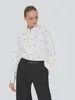 JDY Chemisier manches longues blanc avec motifs coeur noir 15330490