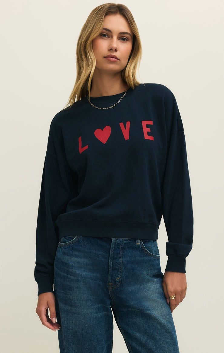 ZSupply Chandail crewneck marine LOVE Zt261450