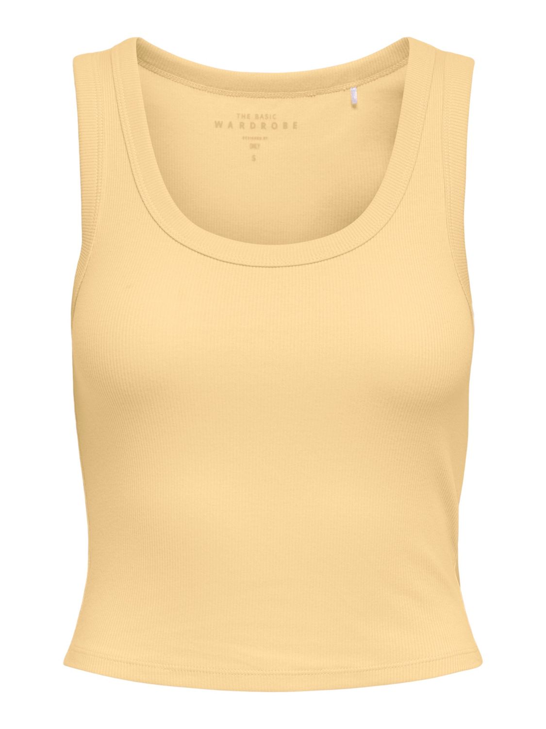 Only Camisole courte rib jaune bretelles larges 15315571