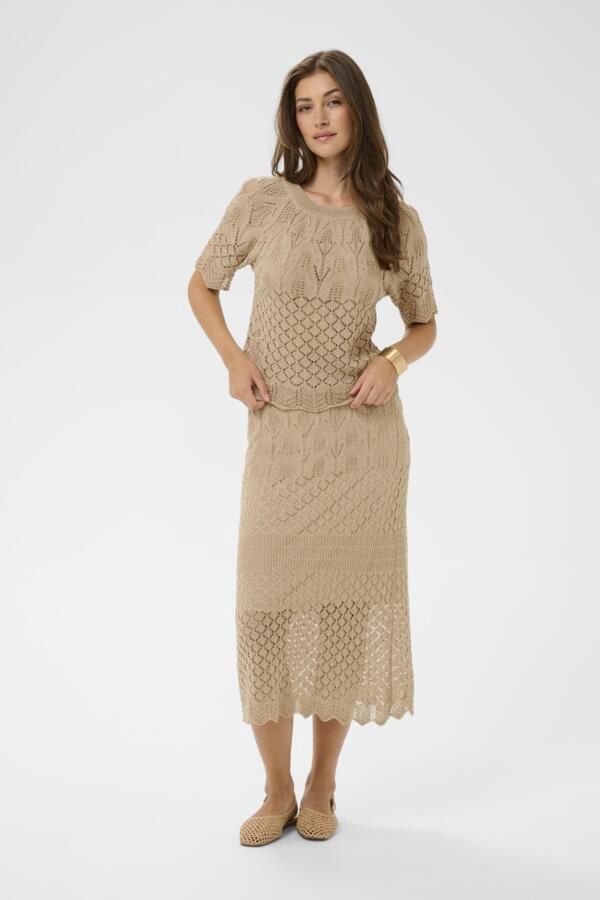 Cream Jupe tricot midi taille élastique Light Amphora 10614887