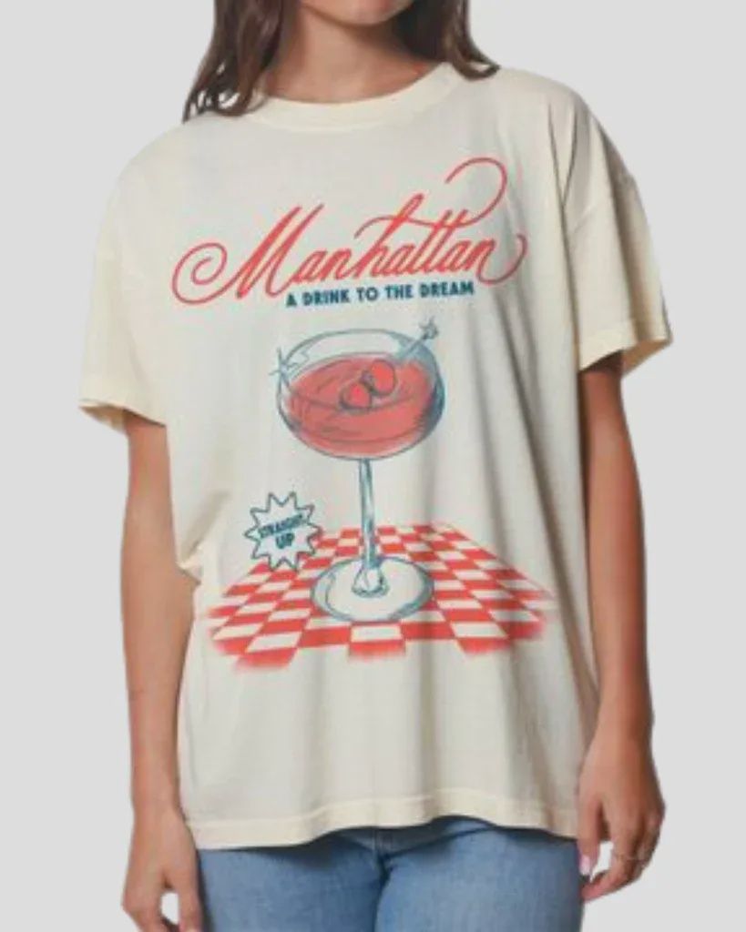 Girl Dangerous T-Shirt Manhattan oversize offwhite imprimé SP261-106