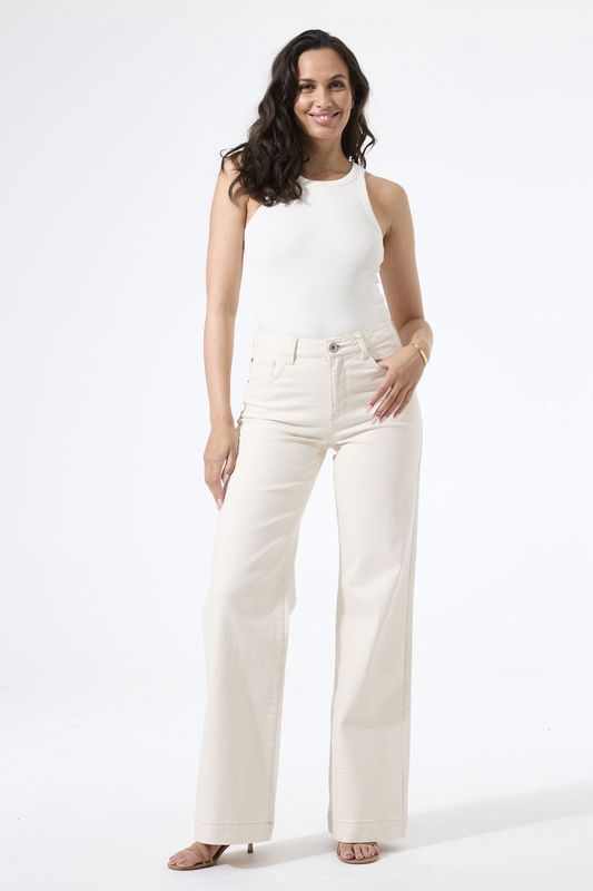 Garcia Jeans Celia Wide leg ecru longueur 30 249-30