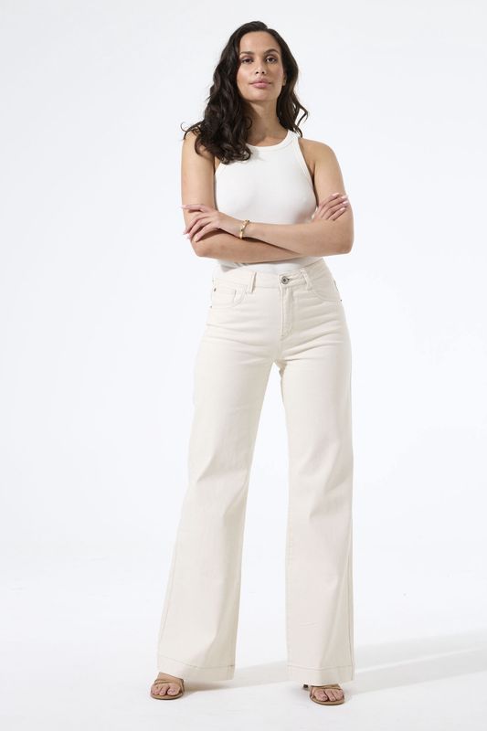 Garcia Jeans Celia Wide leg ecru longueur 30 249-30