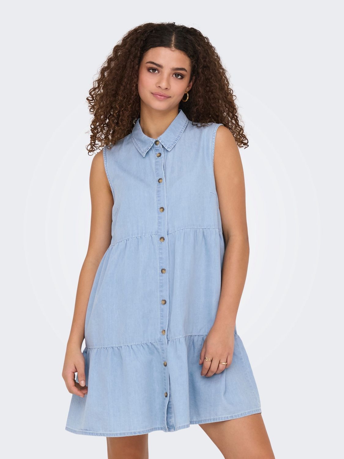 Only Robe sans manche light blue denim 15344263