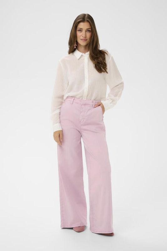 Cream Pantalon Visti denim jambes larges Pink Nectar 10613683