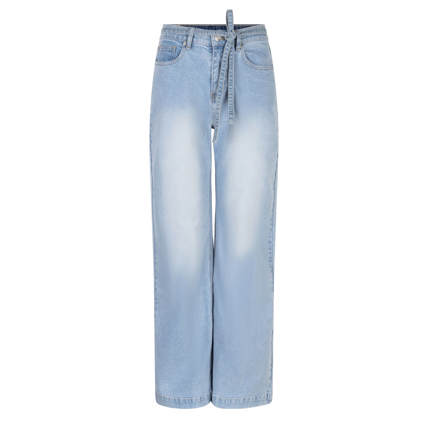 Esqualo Jeans light blue jambes larges avec ceinture 2612011