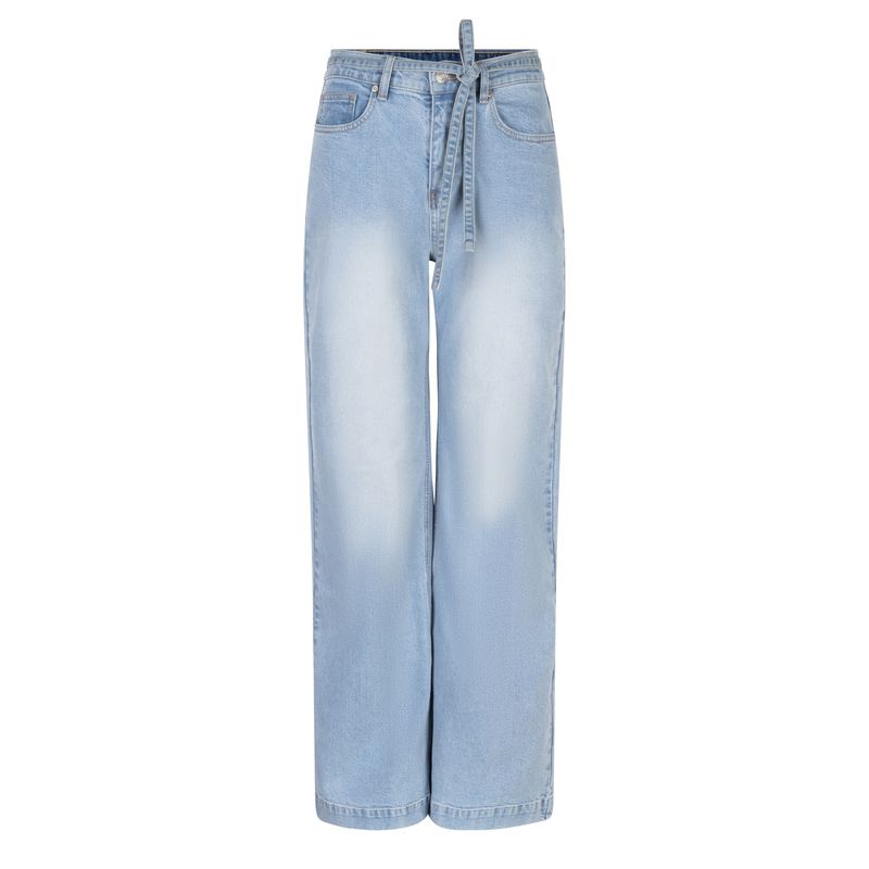 Esqualo Jeans light blue jambes larges avec ceinture 2612011