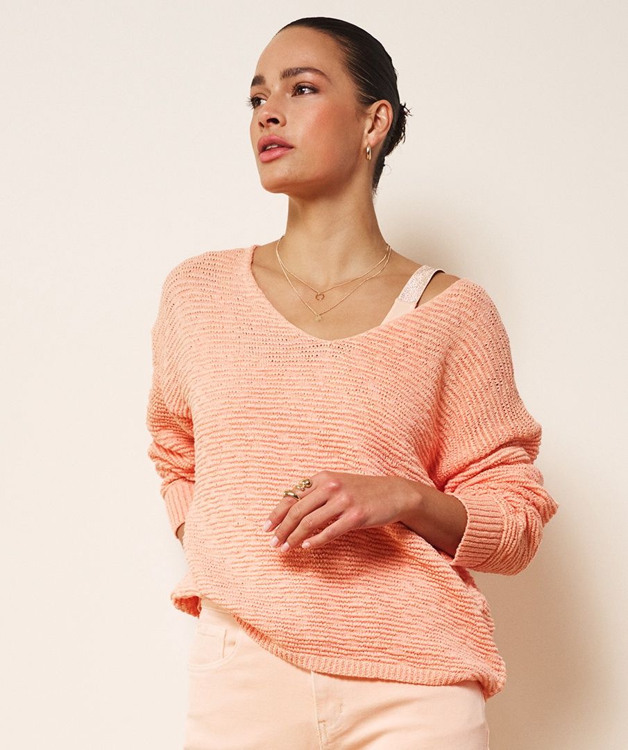 Esqualo Chandail tricot manches longues col V bellini 2602020