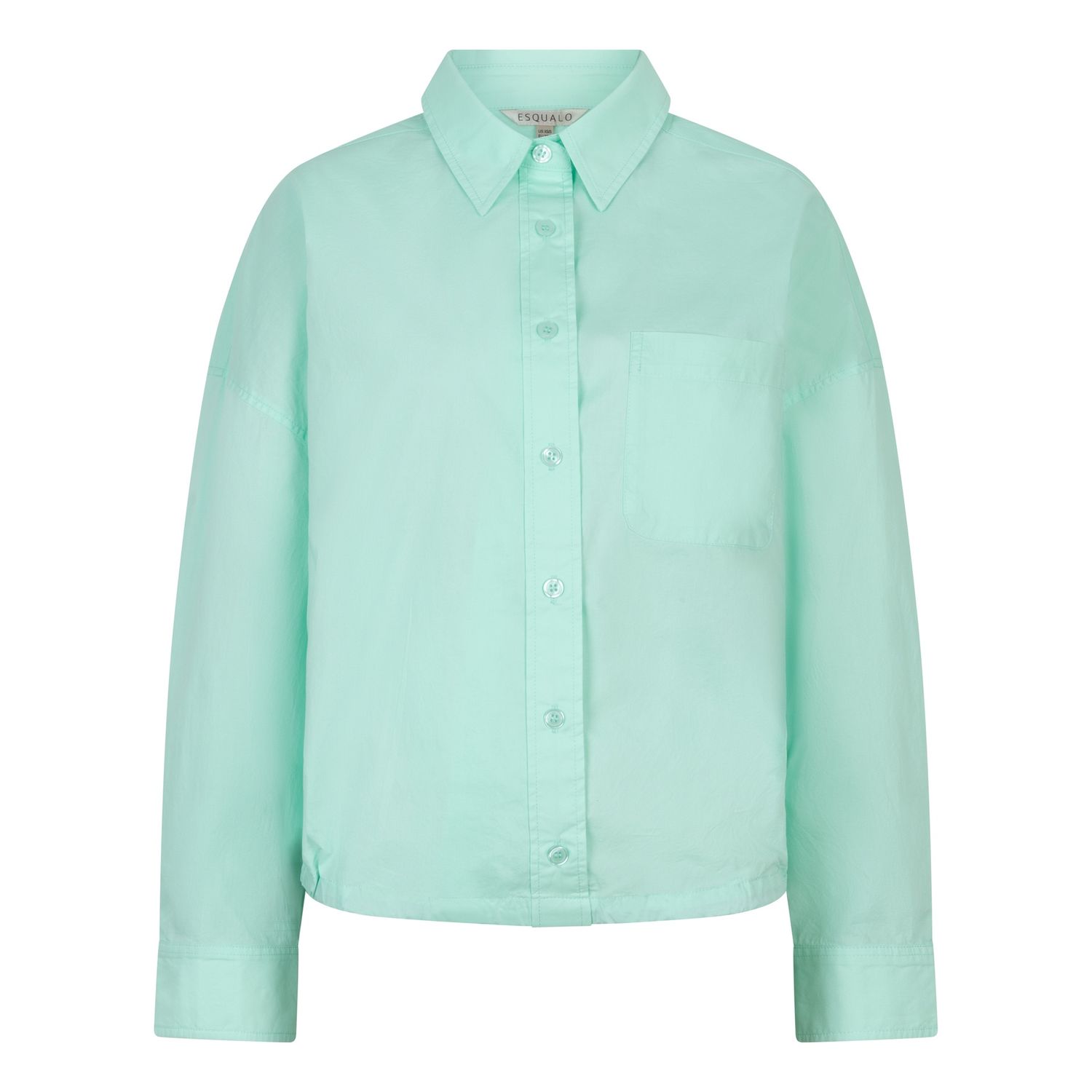 Esqualo Blouse crop coton poplin vert menthe  2610014
