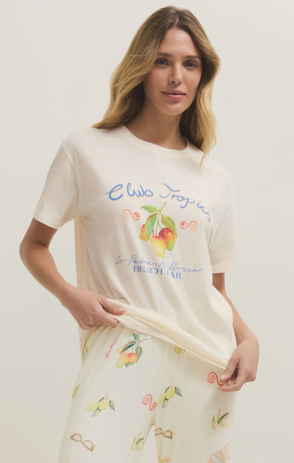 ZSupply T-Shirt Club Tropics offwhite imprimé avant ZLT261285