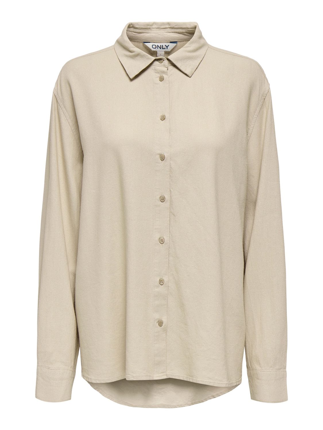 Only Chemisier manches longues lin tan  15364064