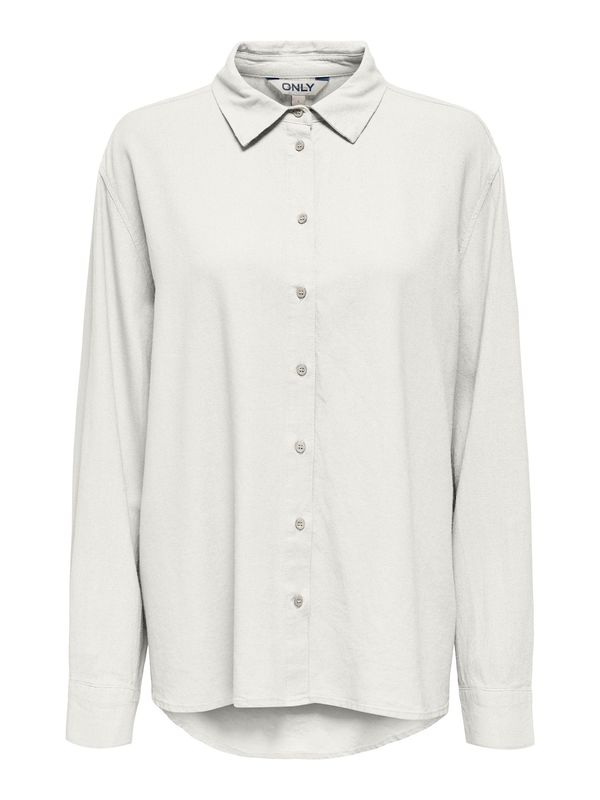 Only Chemisier manches longues lin offwhite 15364064