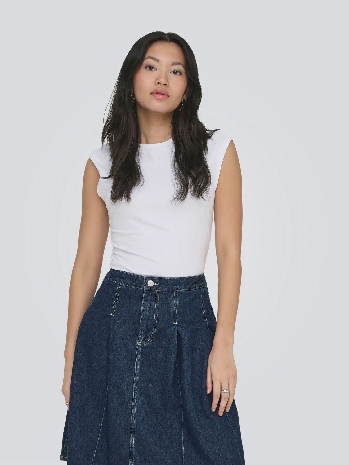 Only Camisole blanche à fronce de chaque côté 15367938