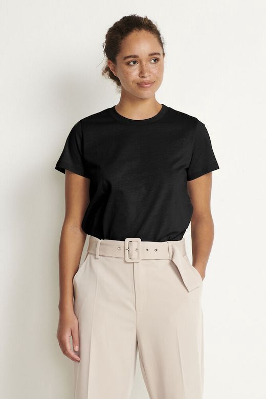 Kaffe T-shirt de base noir manches courtes 10506137