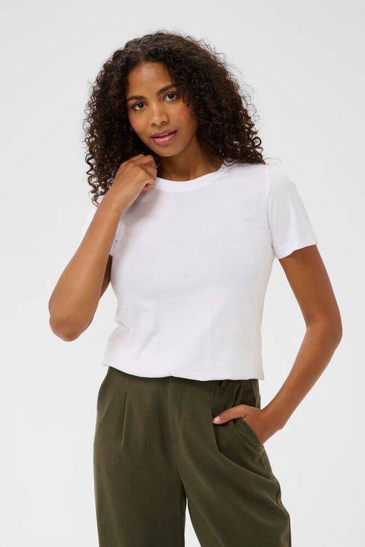 Kaffe T-shirt de base blanc manches courtes 10506137