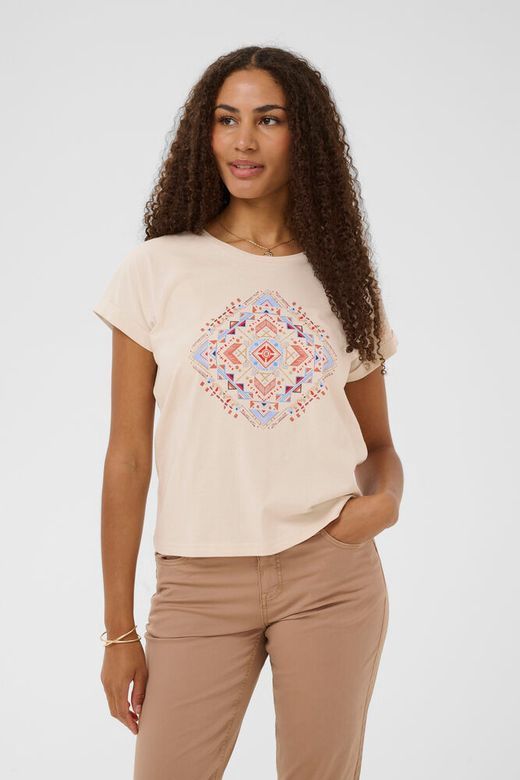 Cream T-shirt offwhite imprimé mandala 10614825