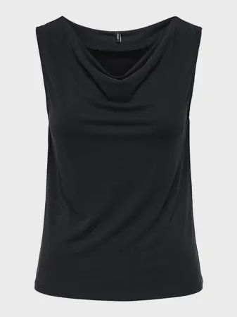 Only Camisole noire à col baveux 15351020