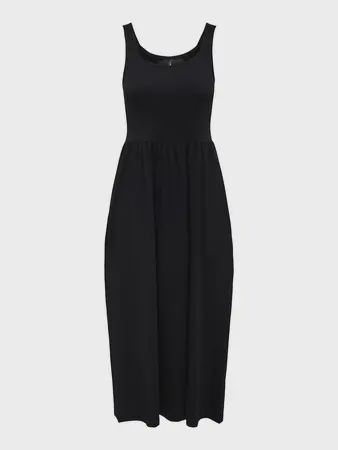 Only Robe noire bretelles larges avec poches 15348925