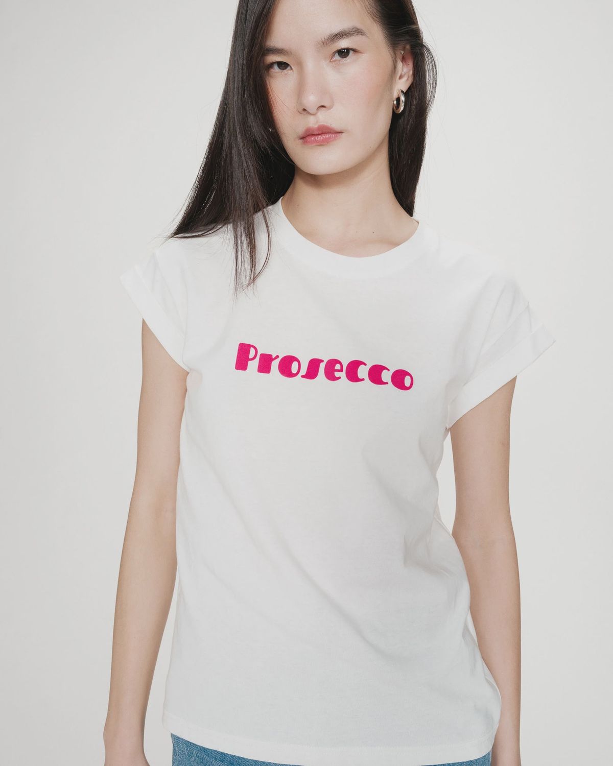 Grace&amp;Mila T-Shirt offwhite VICO écritures velours fuchsia PROSECCO 17016