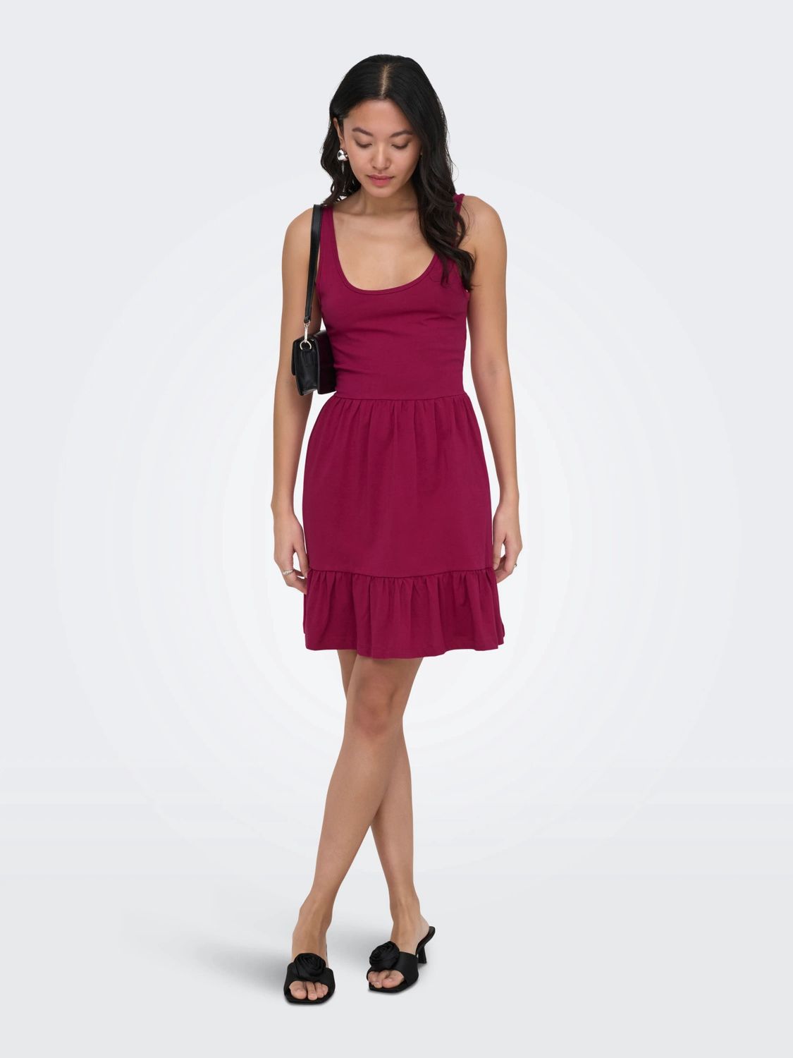 Only Robe courte Bloom sans manches Sangria 15371944