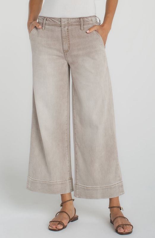 Liverpool Jeans Weekender crop wide leg Antique kaki LM7B19WSV