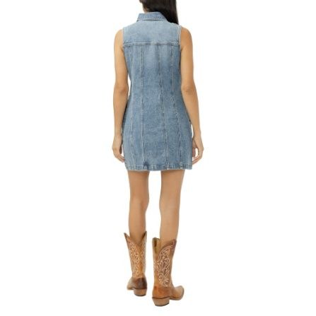 Silver Robe de jeans mini Sirena bleu moyen sans manches L30601ADM284