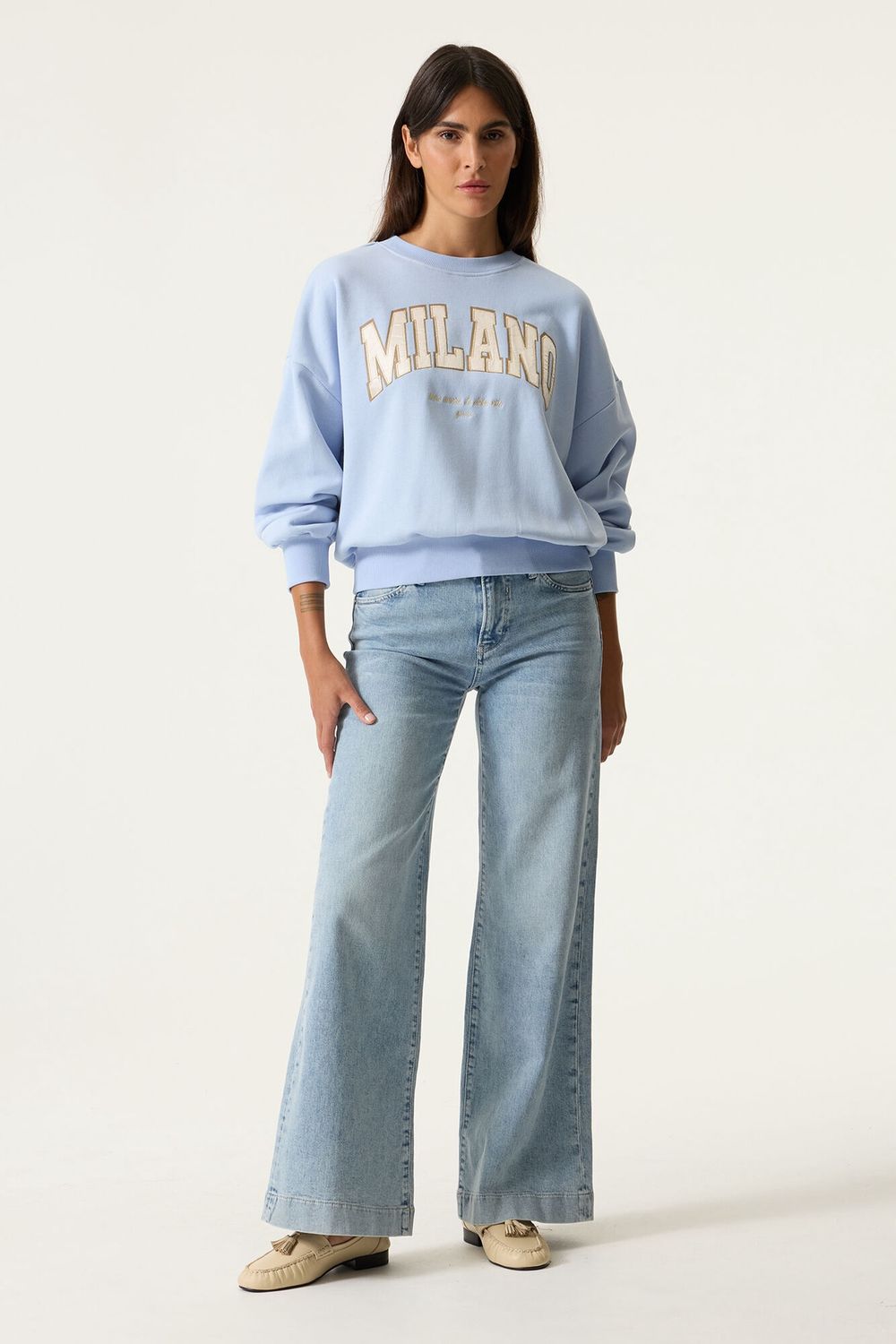 Garcia Chandail crewneck manches longues MILANO cornflower O260060