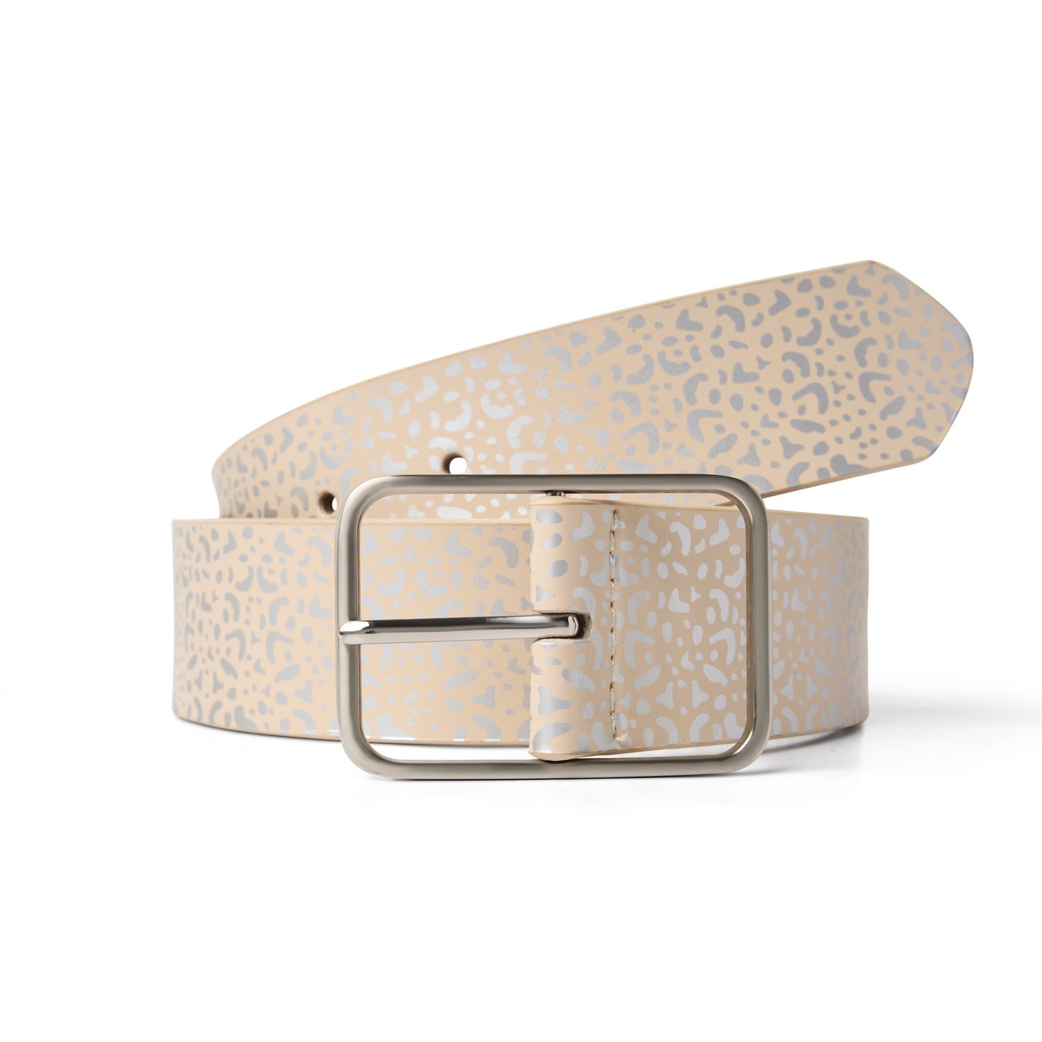 Eco7 Ceinture ELSA motif léopard Beige/Silver foil