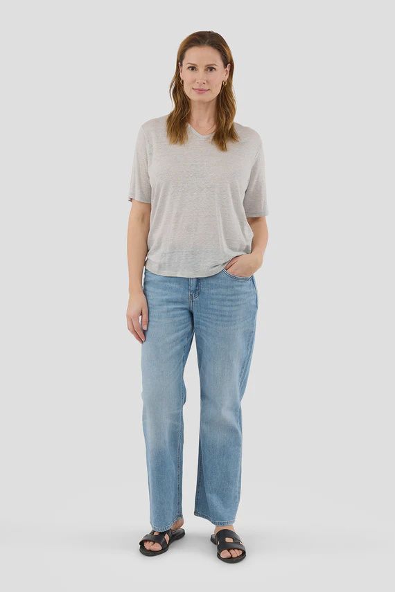 B Copenhagen Jeans taille mi-haute jambes droites bleu moyen 220081