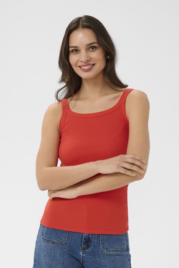 Kaffe Camisole rib Poppy Red 10507348
