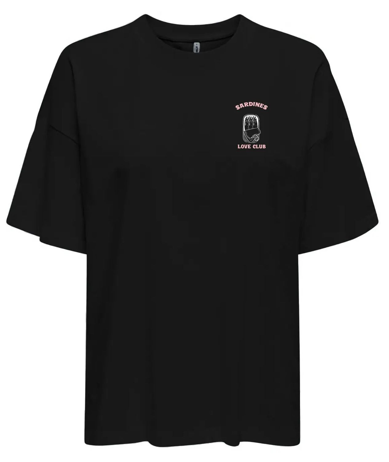 Only T-Shirt coupe oversize Black Print Sardine 15346761