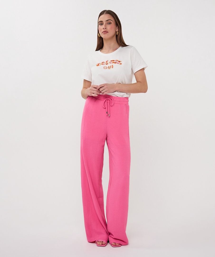 Esqualo T-Shirt offwhite écriture perles colorées SOLEIL 2605200