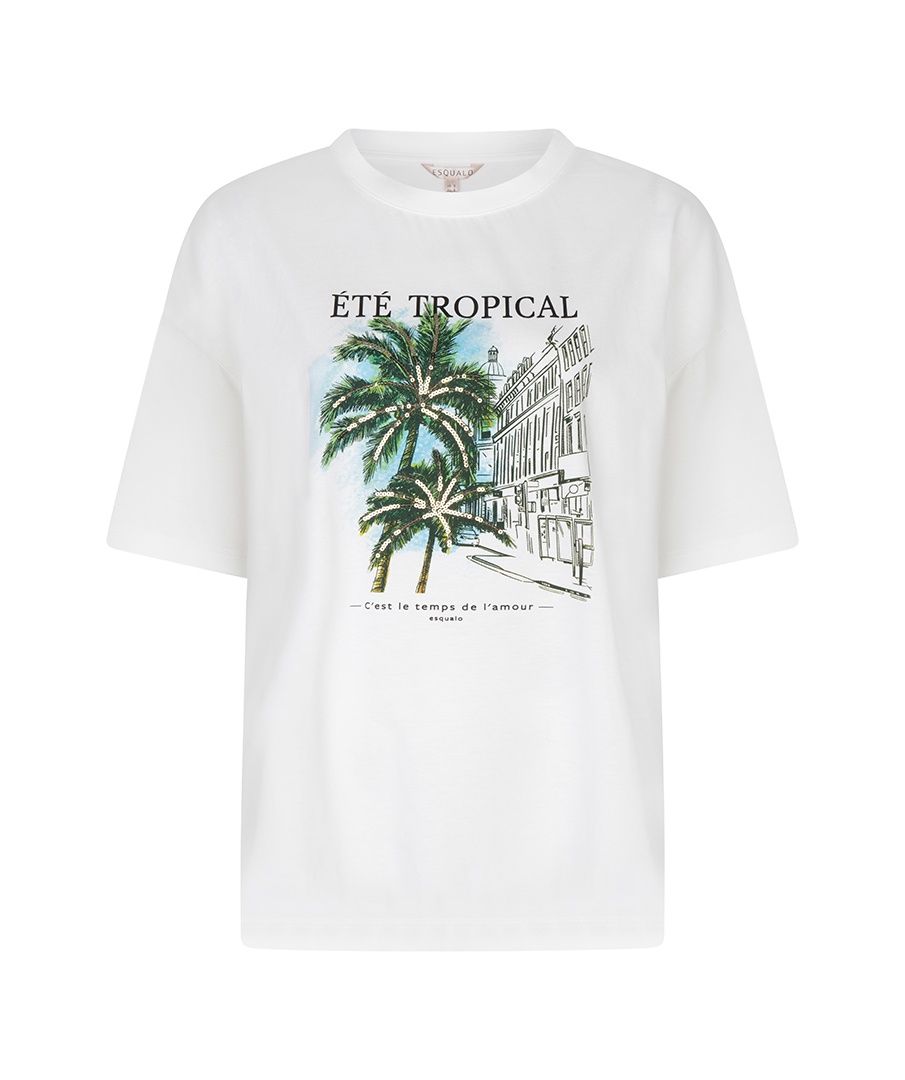 Esqualo T-Shirt offwhite manches courtes col rond image Palms in Paris 2605203