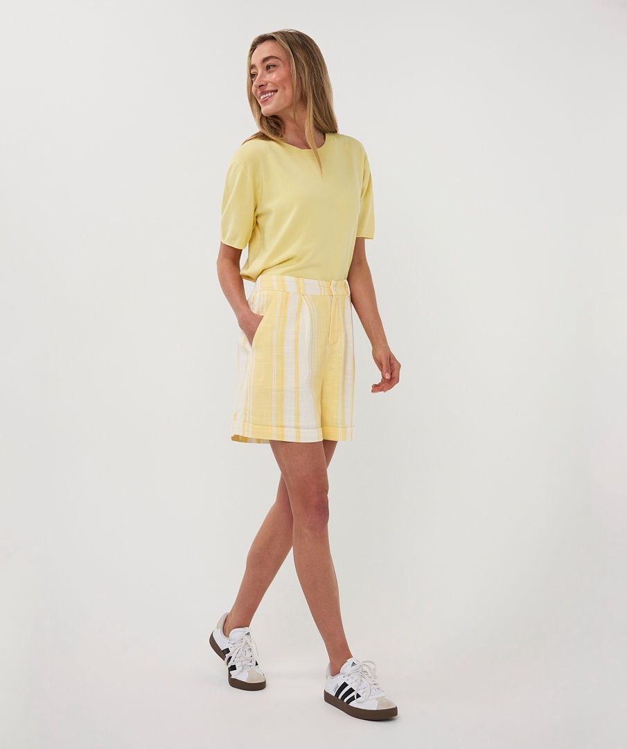 Esqualo Short lin rayures jaunes 2628218