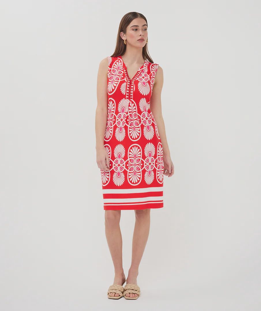 Esqualo Robe sans manches imprimé rouge Heartfelt 2630218