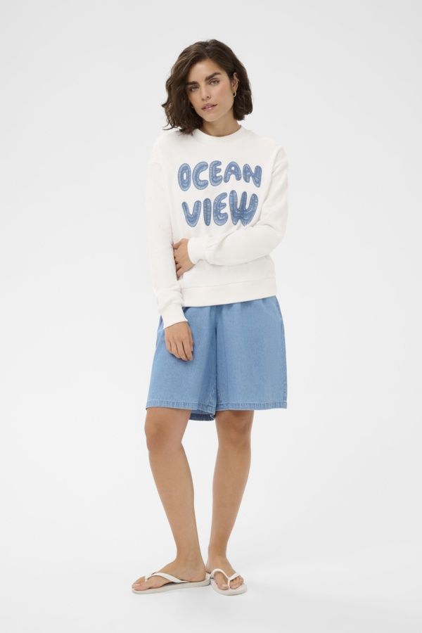 Kaffe Chandail crewneck manches longues offwhite OCEAN VIEW 10511712