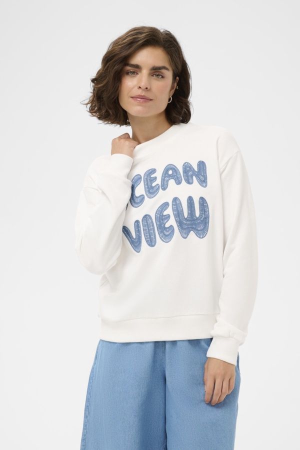 Kaffe Chandail crewneck manches longues offwhite OCEAN VIEW 10511712