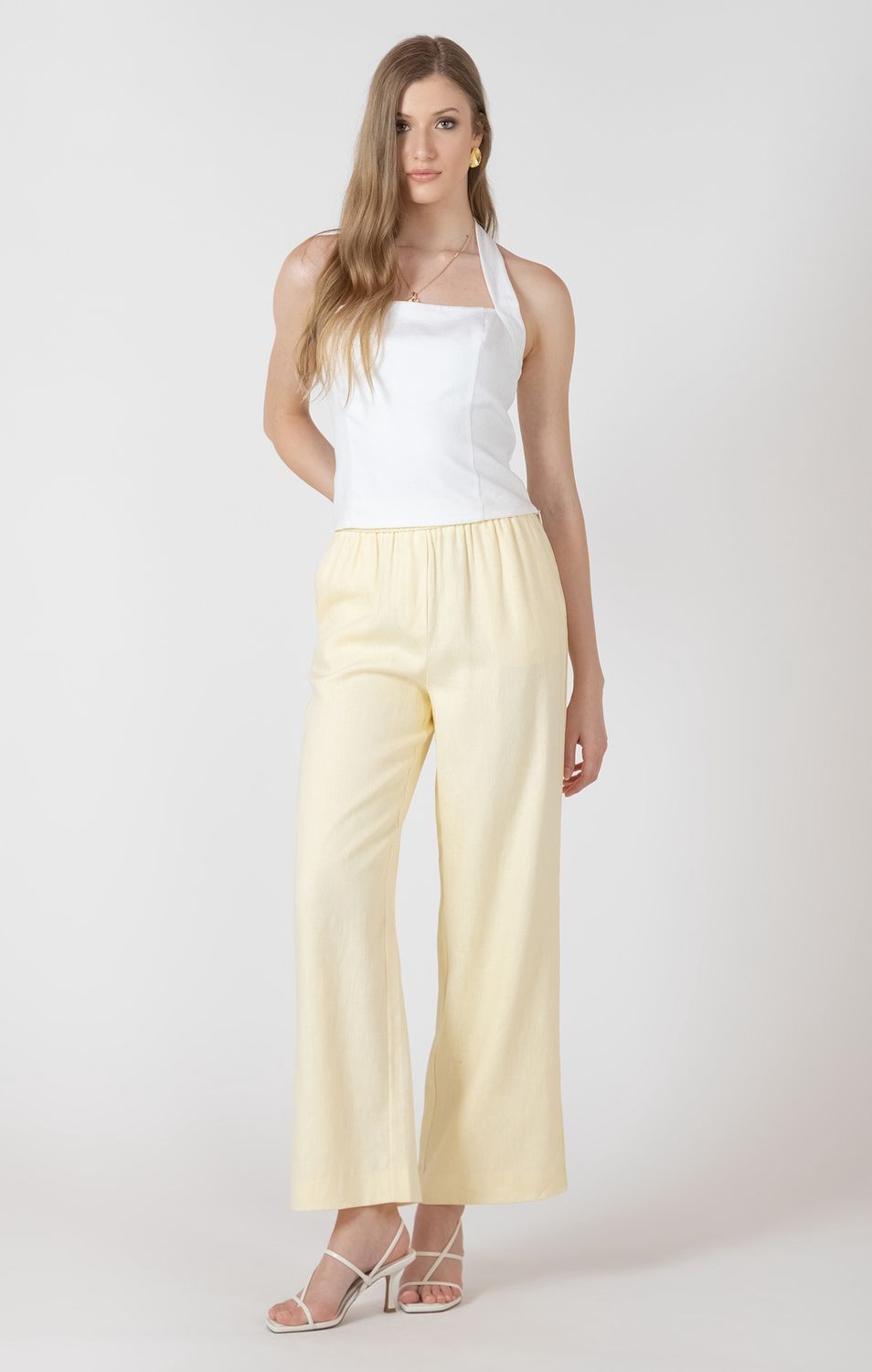 Black Tape Pantalon jambes droites Citron au beurre 2722720