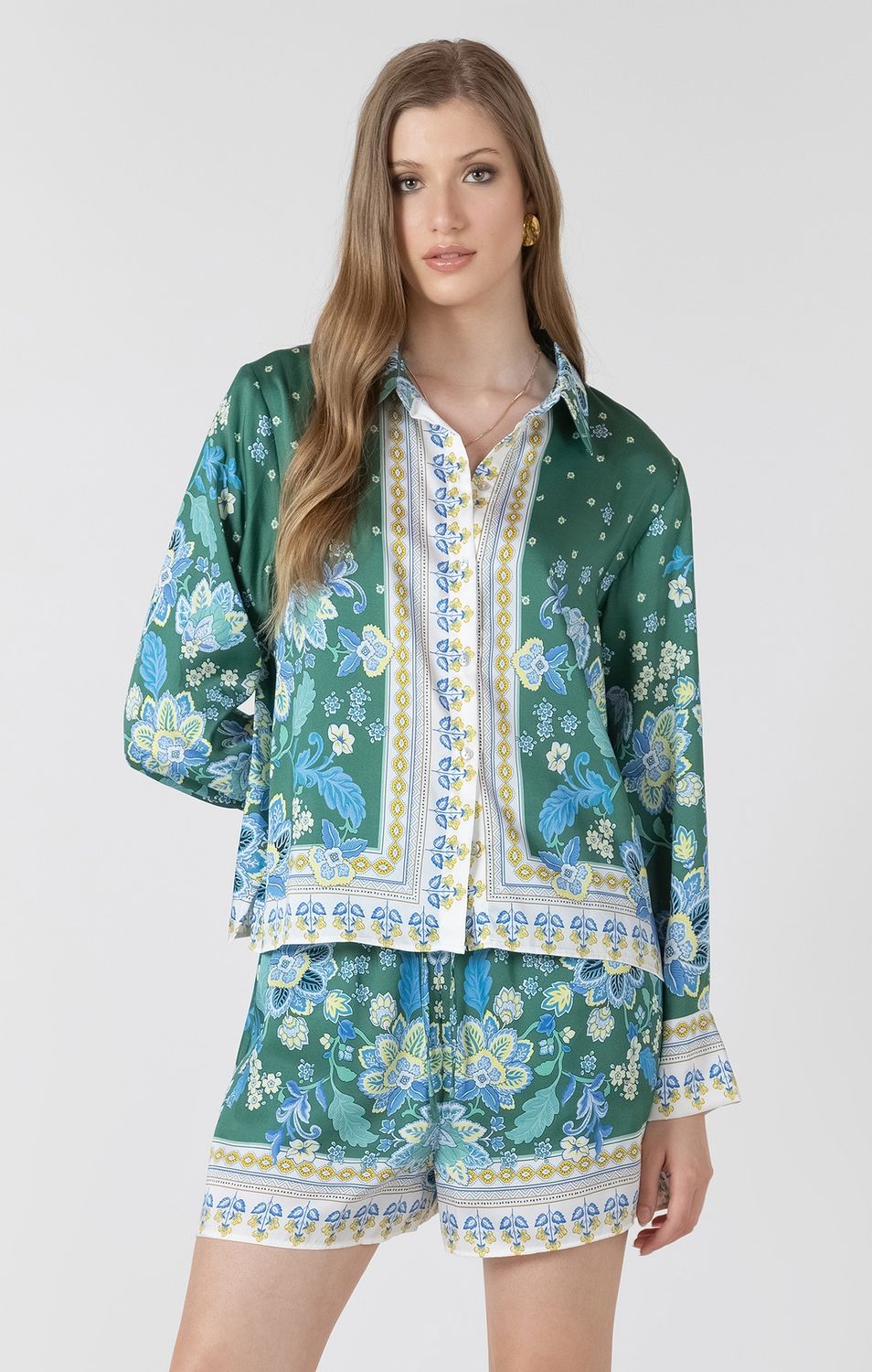 Black Tape Chemisier satiné Poolside Scarf Print 2723733