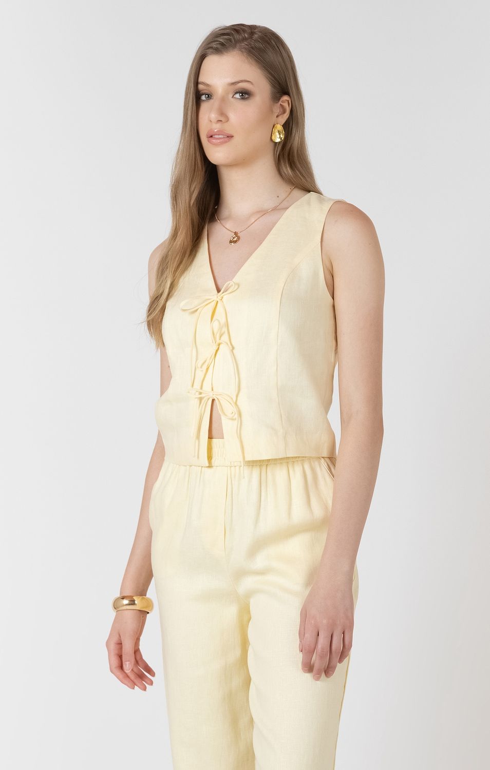 Black Tape Haut sans manches cordon avant Citron au beurre 2723515