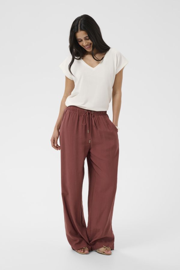 Kaffe Pantalon jambes larges taille élastique avec cordon à la taille Henna 10511609