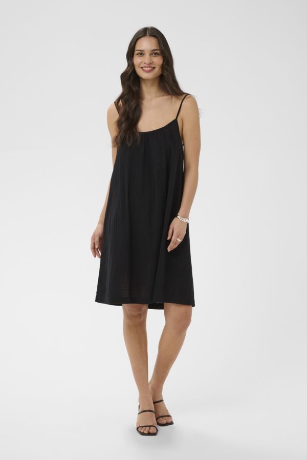 Kaffe Robe noire à fines bretelles ajustables 10511723