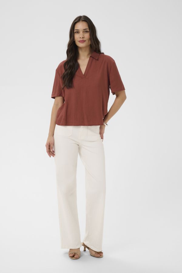 Kaffe Blouse col v manches courtes Henna 10511608