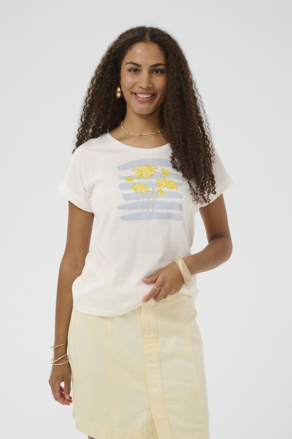 Cream T-Shirt offwhite manches courtes col rond imprimé Lemon Merringue 10615062