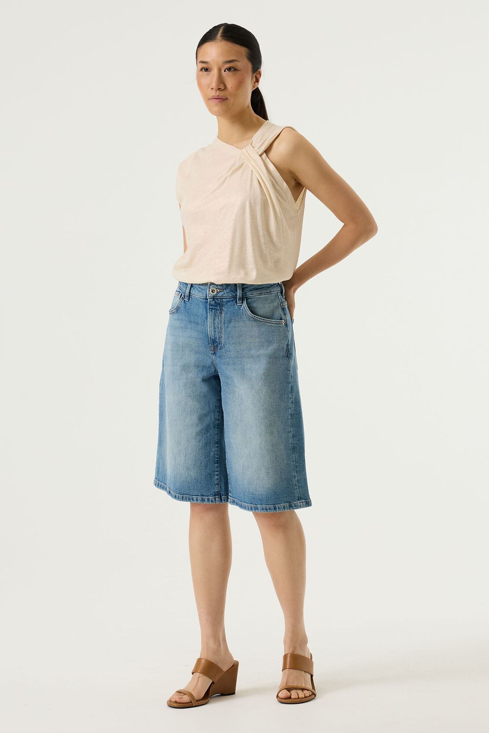 Garcia Short Celia long Bermuda bleu moyen P260346