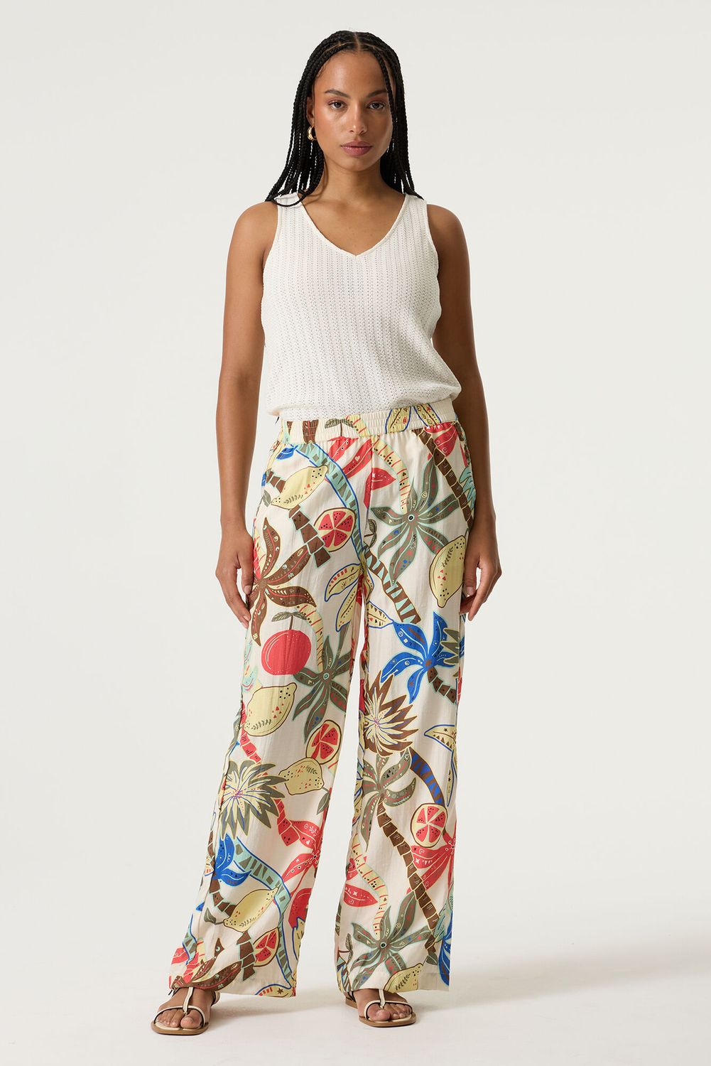 Garcia Camisole tricot offwhite col V attache au dos  R260222