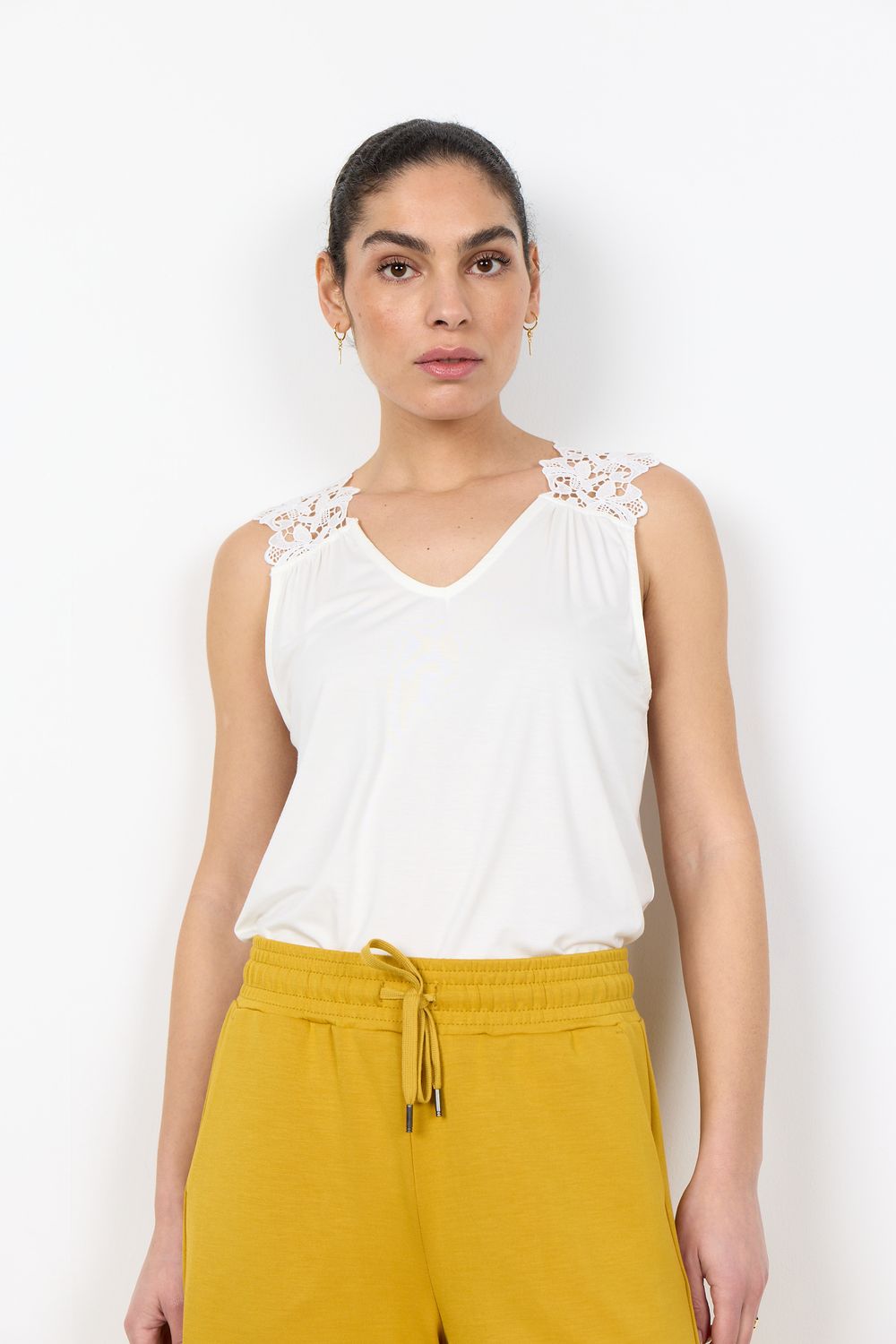 Soya Concept Haut sans manches détail dentelle épaule offwhite 27580
