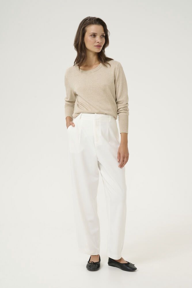 Kaffe Pantalon trousers blanc taille haute avec poches 10504769