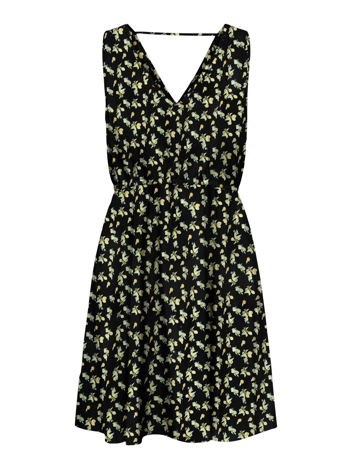 Only Robe noire avec imprimé de citron et élastique à la taille 15323197