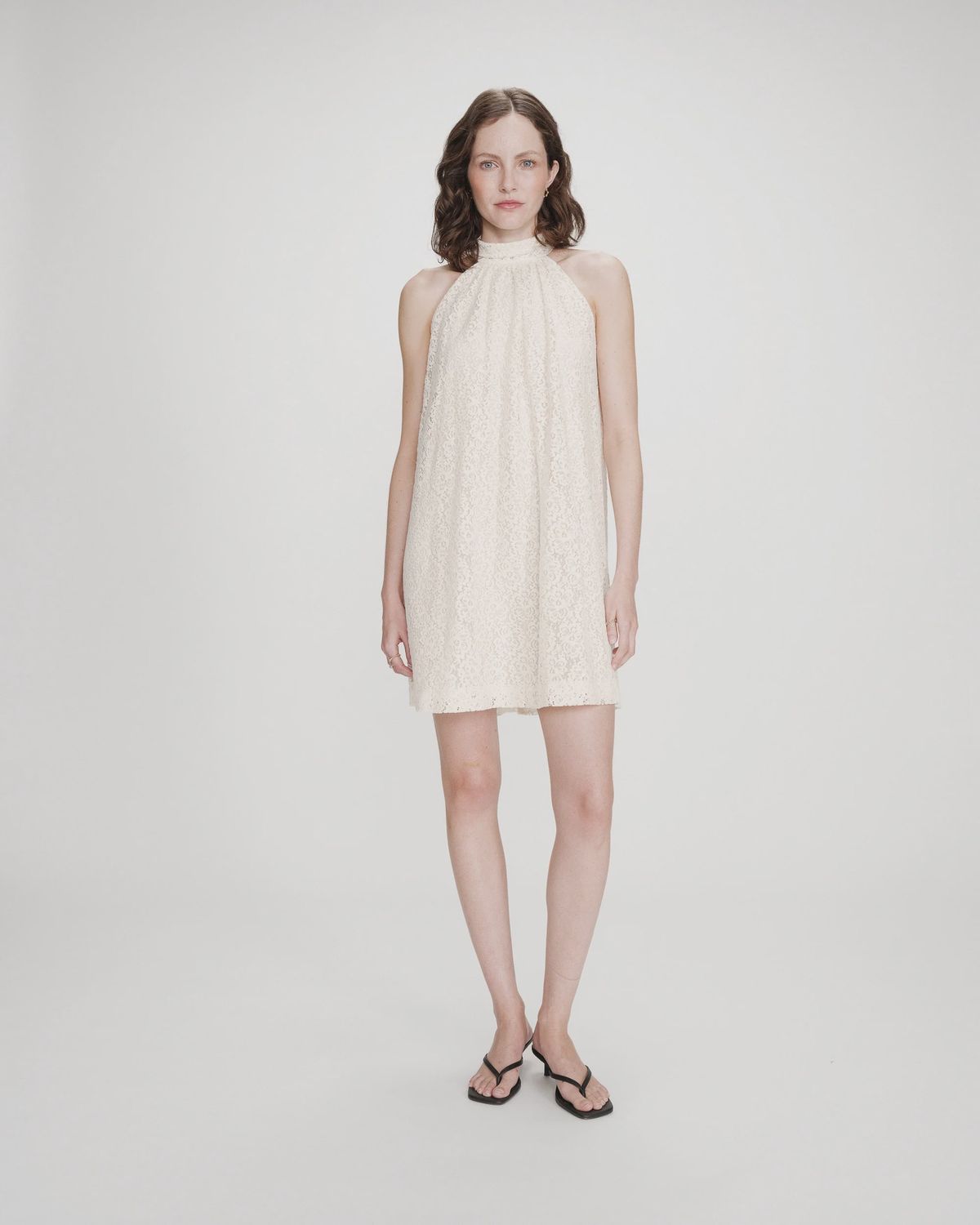 Grace&amp;Mila Robe VARASELY écru dentelle sans manches 110021